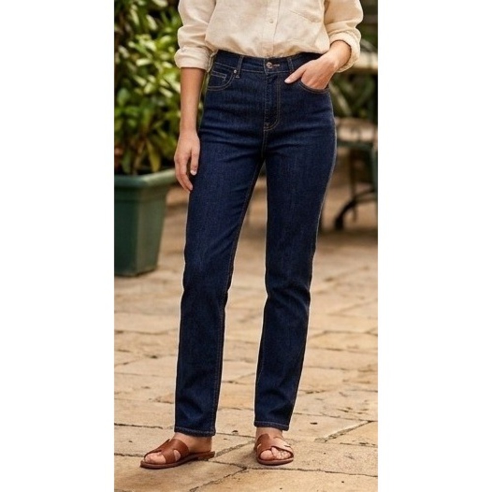 J.Crew Flex Slim Denim Jeans Women's 29x32 Dark‎ Wash Blue Cotton Stretch Casual